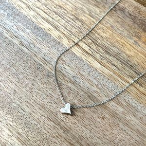 DOGEARED SLIDING HEART STERLING SILVER NECKLACE